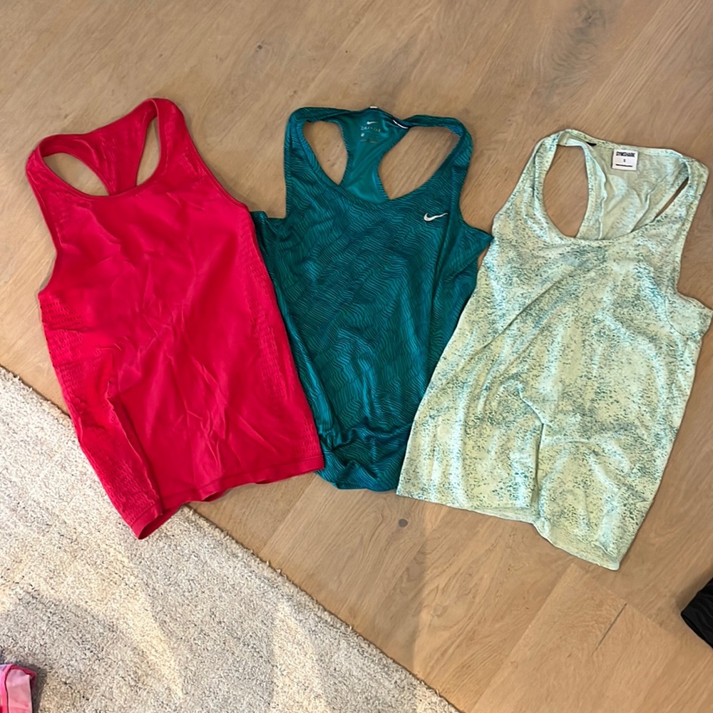Lot of 3 small workout tank tops. Nike, Gymshark and Fabletics
